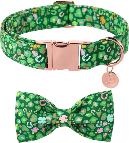 Miniatura 7 de Collar para perro con pajarita, Collar de algodón con pajarita para cachorro, Collar para perro azul para niña o niño con hebilla de metal duradera