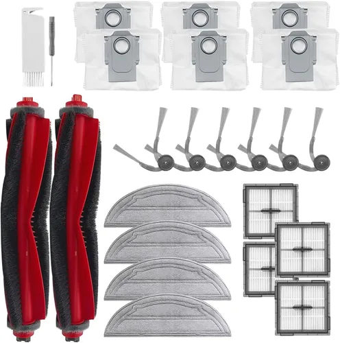 24 piezas Kit de accesorios de reemplazo Q10 S5+ Compatible con Roborock Q10 S5+ /Q10 S5/Q10 x5 /Q10 x5+ Robot Aspirador, 2 cepillos principales, 4