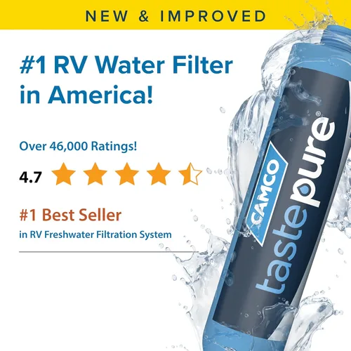 Miniatura 3 de Camco Tastepure Filtro de Agua para Caravana/RV - Filtro de Agua en Línea Reduce el Mal Sabor, Olor, Cloro y Sedimentos - Ideal para RVs, Caravanas