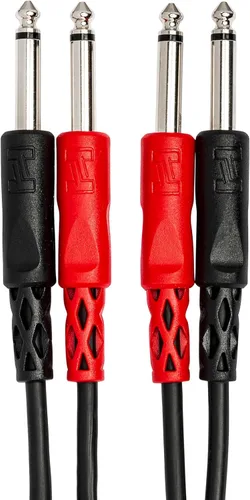 Miniatura 3 de Hosa CPP-201 Dual 14" TS a Dual 14" TS Cable de interconexión estéreo 14" 3.3 ft