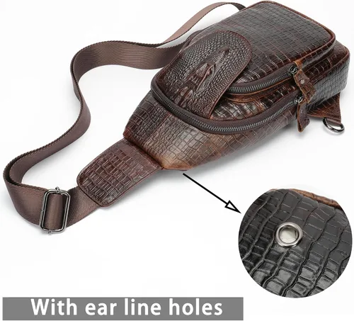 Miniatura 212 de LUKZIJAES Bolso bandolera de cuero genuino para hombre