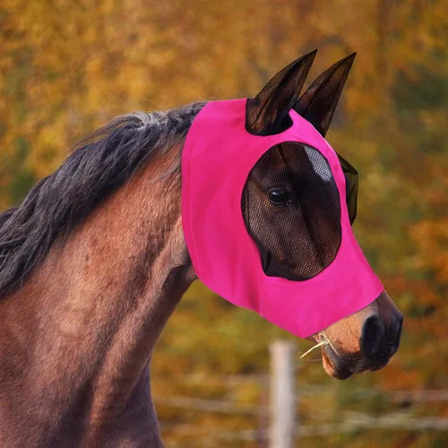 Miniatura 7 de Weewooday - 2 máscaras faciales de caballo con orejas, suaves y elásticas para moscas, cubierta de malla transpirable para los ojos, máscaras
