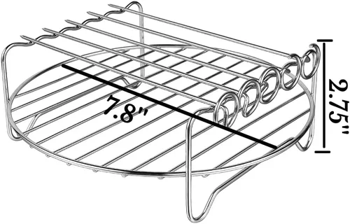 Miniatura 3 de Juego de 2 accesorios para freidora de aire XL, estante de doble capa con pincho, soporte de metal apilable