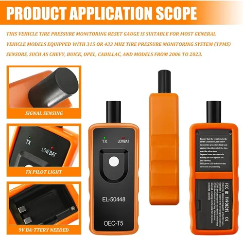 Miniatura 5 de TPMS Herramienta de reaprendizaje para sensor de neumáticos GM, herramienta de programación TPMS, EL-50448 OEC T5 Sistema de activación y reinicio