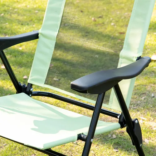 Miniatura 9 de Outsunny Juego de 2 sillas plegables de comedor para patio, sillas de terraza al aire libre con respaldo ajustable con respaldo ajustable, silla