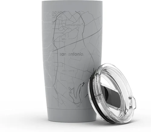 Miniatura 43 de Well Told Vaso de café aislado con diseño grabado de mapa de Atlanta Georgia, taza de acero inoxidable grabada (20 onzas, negro) con diseño de mapa