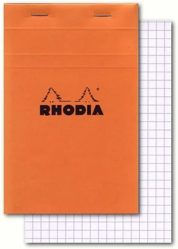Miniatura 14 de Libreta Rhodia Head grapada para compras, No. 8 de 74 x 210 mm, rayada y de color negro
