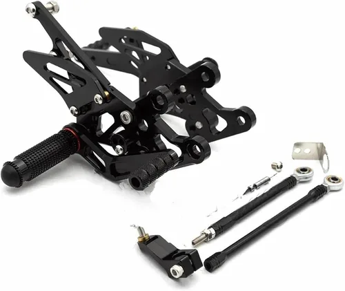 Miniatura 3 de Juego de reposapiés de moto para FZ8 para FZ para 8 2010-2013 Juego de reposapiés trasero de motocicleta ajustable (negro)