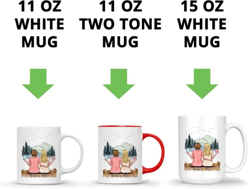 Miniatura 6 de Gossby Taza de café personalizada para hermana, regalo personalizado para hermana con diseño, nombre, perfecta para cumpleaños, Navidad, regalos