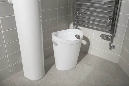 Miniatura 2 de Addis Papelera de plástico para baño, dormitorio, oficina, color negro, 12 LTR