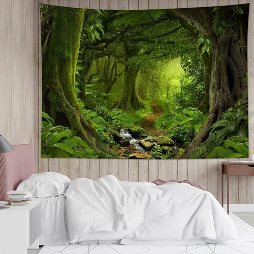 Miniatura 27 de HVEST Tapiz de fase lunar para colgar en la pared, cielo morado con nubes, estrellas, decoración de pared celestial, paisaje natural, decoración