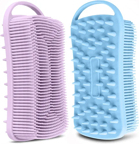 Miniatura 13 de Limpiador corporal de silicona, esponja para mujer, limpiador de ducha suave y exfoliante para baño, gel de goma para limpieza profunda, exfoliante