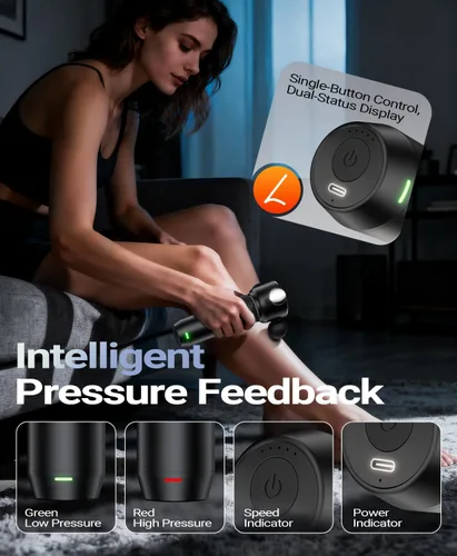 Miniatura 8 de HYAKO R1 Masajeador Muscular Vibratorio de Tejido Profundo - Masajeador de Espalda Terapéutico para Alivio de Todo el Cuerpo - Alivio del Dolor