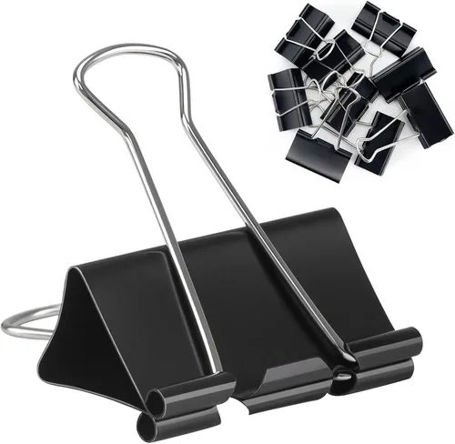 Miniatura 10 de Paquete de 48 clips de carpeta extra grandes de 2 pulgadas, clips de papel jumbo, abrazaderas de papel grandes, clips de carpeta de tamaño grande