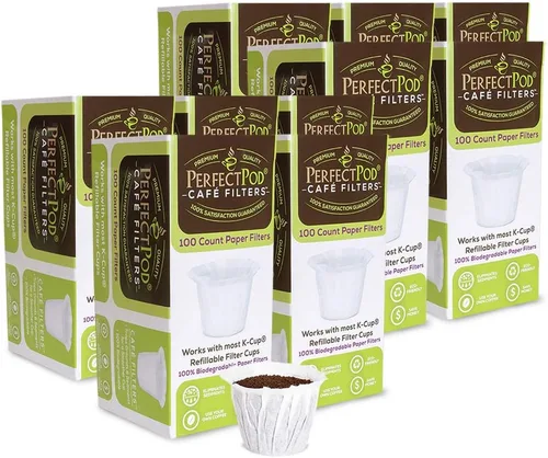 Miniatura 8 de Perfect Pod - Forros de papel reutilizables para cápsulas de café K Cup, se adapta a todas las marcas, compatible con todas las cápsulas
