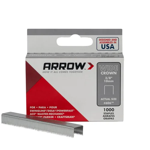 Arrow 60630 - Grapas de corona ancha para pistolas grapadoras y grapadoras, uso para tapicería, manualidades, reparaciones generales, longitud de