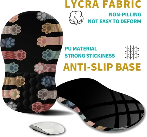 Miniatura 5 de Hokafenle Alfombrilla de ratón ergonómica con soporte para muñeca, alfombrilla de ratón para el reposo de la muñeca para el alivio del dolor