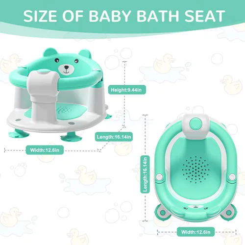 Miniatura 6 de Asiento de baño para bebés de 6 meses en adelante, asientos de baño antideslizantes para bebés sentados, silla de bañera segura para bebés y recién