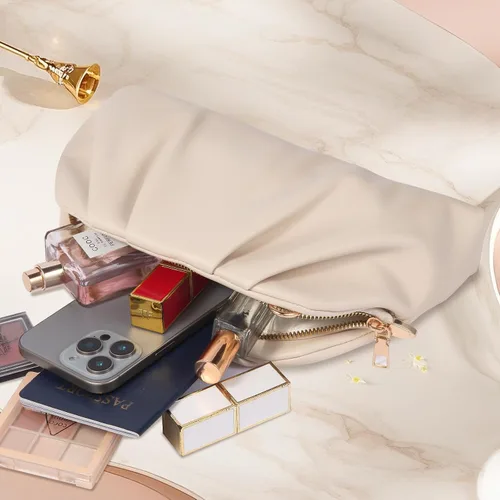 Miniatura 2 de lovyoCoCo Bolso de mano para mujer, suave, plisado, de poliuretano, para boda, elegante bolsa de noche para galas, bailes, fiestas de cóctel