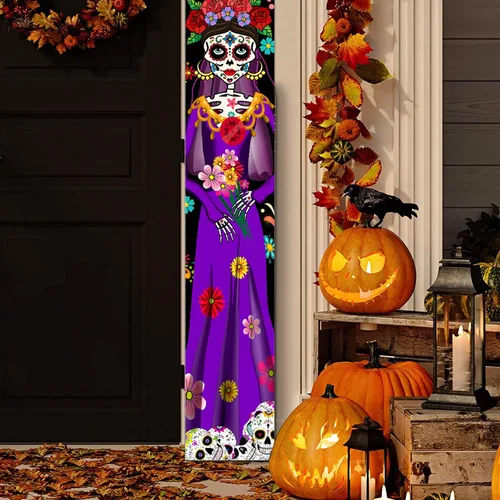 Miniatura 2 de Decoración del Día de los Muertos, decoración del Día de los Muertos, decoración mexicana, fiesta mexicana, calavera de azúcar, flores