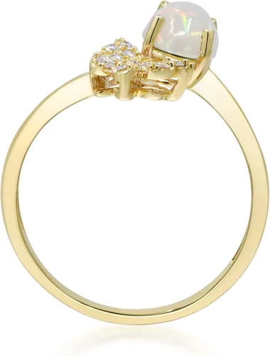 Miniatura 4 de Gin & Grace Anillo de ópalo etíope natural de oro amarillo de 10 quilates con diamantes para mujer Joyería hecha a mano de ópalo