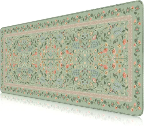 Miniatura 31 de iCasso Alfombrilla de mouse estética pequeña con diseño floral, mini alfombrilla de mouse portátil rosa, antideslizante y cómoda, de tela para mouse