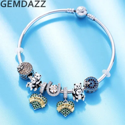 Miniatura 5 de GEMDAZZ Juego de dijes chapados en oro de plata de ley 925 con diseño de tortuga y oso de peluche, regalo para el día de la madre para niñosmamás