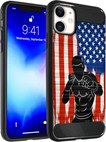 Miniatura 5 de CasesOnDeck - Funda compatible con Apple iPhone 11 / iPhone XI (2019) de 6.1 pulgadas, funda delgada de fibra de carbono TPU para acentuar arañazos