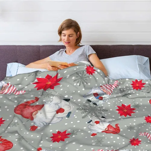 Miniatura 7 de Manta de gnomos extravagantes de Navidad de invierno, regalos para adultos y mujeres, manta de franela suave y cálida para sofá, cama de viaje, 40 x