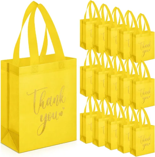 Miniatura 41 de Sweetude 30 Bolsas de Regalo de Agradecimiento con Asas a Granel Bolsa de Dulces Reutilizable No Tejida Plegable Bolso de Mano para Regalos