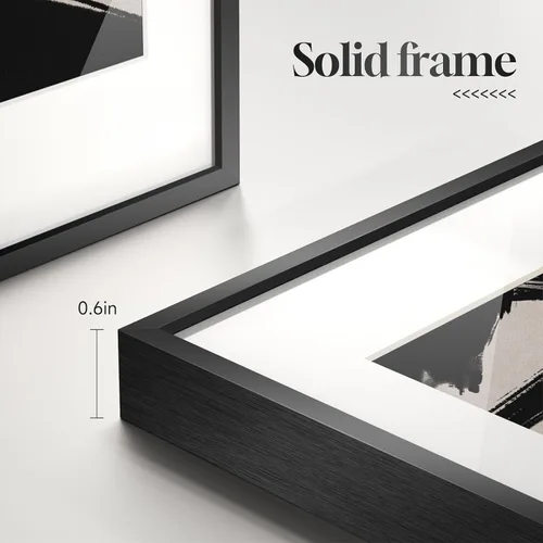 Miniatura 7 de Arte de pared abstracto enmarcado en blanco y negro, 6 piezas de impresiones modernas, pinturas, obras de arte para paredes, imágenes abstractas
