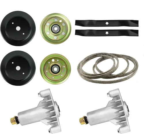 Kit de reconstrucción de cubierta de 42 pulgadas para Husqvarna Craftsman LT1000 LT2000 con 2 husillos 130794 532130794, 2 cuchillas 134149, polea