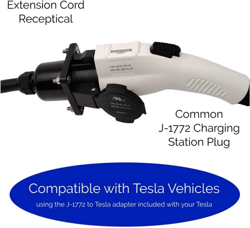 Miniatura 4 de Inteset Cable de extensión J1772 EV de 21 pies y 40 amperios, fabricado en Estados Unidos, para estaciones de carga de vehículos eléctricos, bolsa