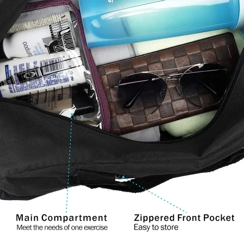 Miniatura 6 de BuyAgain Bolsa de lona de 18 pulgadas, bolsa deportiva de viaje para gimnasio con asa superior para hombres o mujeres