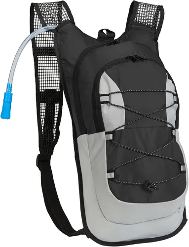 Black Mountain Products Paquete de hidratación - Bolsa de agua de 2 litros con compartimento de almacenamiento extra grande Negro