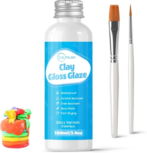 Miniatura 6 de Caly and Glaze Kit de barniz – 10.58 oz de arcilla de espuma moldeable para cosplay (blanco) de alta densidad y 3.4 fl oz de esmalte brillante kit