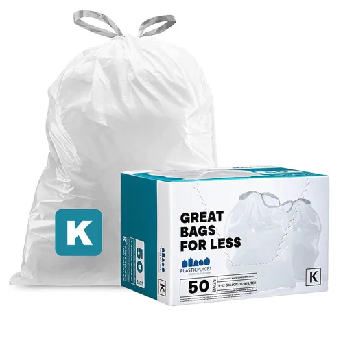 Miniatura 13 de Plasticplace Bolsas de basura de ajuste personalizado, compatibles con simplehuman Code K (100 unidades) con cordón azul tintado de 10 galones / 38