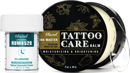 Miniatura 10 de Ebanel Set de crema anestésica de lidocaína al 5% y bálsamo para tatuajes, crema anestésica tópica Numb520 para alivio del dolor, quemaduras