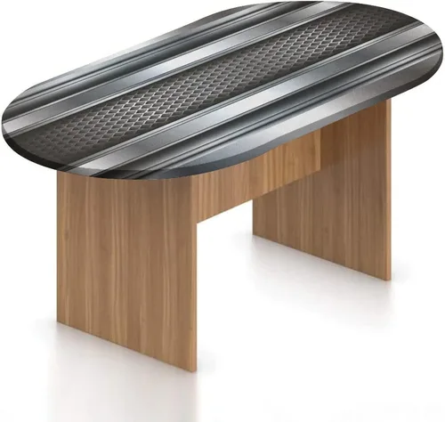 Miniatura 22 de XISUNYA Mantel ovalado ajustable, mantel de poliéster con bordes elásticos grises, diseño digital abstracto suave, estampado urbano moderno, se Gris