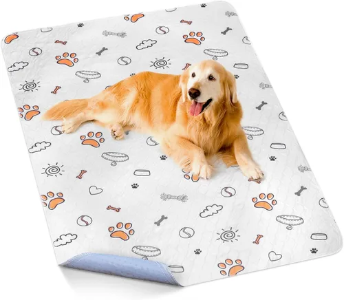 Miniatura 19 de Almohadillas lavables para orina para perros, paquete de 2 unidades grandes de 48 x 48 pulgadas, almohadillas reutilizables súper absorbentes