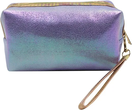 Miniatura 5 de Bolsa de cosméticos holográfica, organizador de artículos de tocador de viaje, bolsa de almacenamiento de sirena, bolsas de maquillaje pequeñas