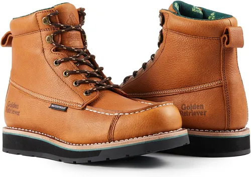 Miniatura 7 de Golden Retriever 6" Botas de trabajo con punta compuesta/blanda para hombre, con cuña impermeable tipo mocasín, resistentes al aceite/deslizamiento