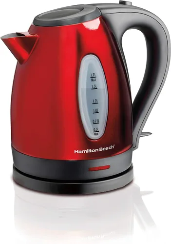 Miniatura 11 de Hervidor eléctrico de acero inoxidable 40885 de Hamilton Beach, 0.45 galones, rojo., Plateado