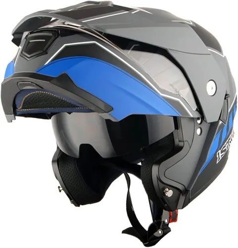 Miniatura 11 de 1Storm Nuevo Casco Modular de Cara Completa para Motocicleta con Doble Visera Abatible: HJK910 DSPORT