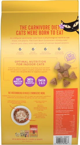 Miniatura 3 de Tiki Cat Born Carnivore Alto en Proteína, Salud para Interior, Receta de Comida de Pollo y Pavo, Sin Granos, Galletas Horneadas para Maximizar