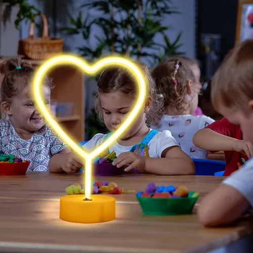 Miniatura 4 de ENUOLI - Lámpara de noche de neón con forma de corazón USB y alimentada por batería, señal de neón en forma de corazón colgante, decoración de boda