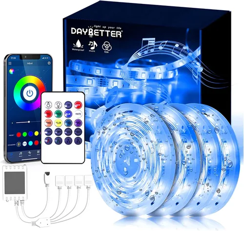 Miniatura 13 de DAYBETTER Tira de luces LED de 16.4 pies que cambian de color impermeable con control remoto