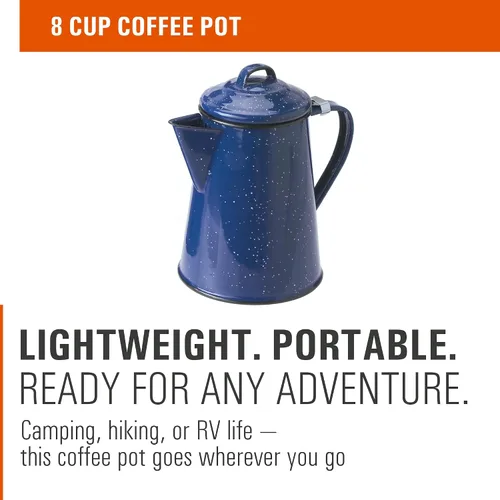Miniatura 2 de GSI Outdoors Cafetera esmaltada para almacenar café caliente, té para campamento y granja, 8 tazas