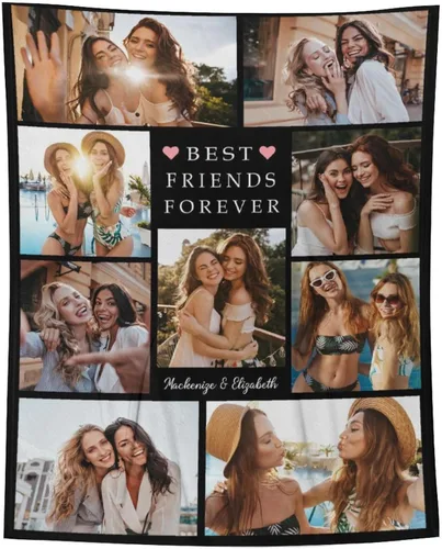 Miniatura 18 de D-Story Manta personalizada con fotos, manta de fotos personalizada con cualquier texto, manta de forro polar personalizada para cama, sofá