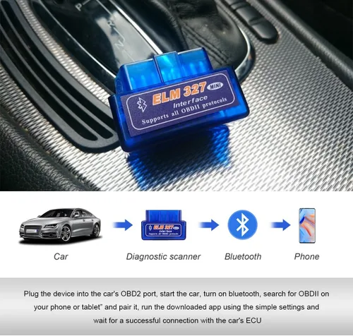 Miniatura 6 de ELM327 OBDII - Escáner de diagnóstico automático para automóvil, mini herramienta de escaneo Bluetooth profesional, lector de código de falla